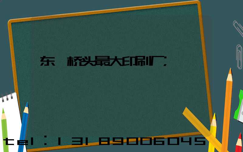 东莞桥头最大印刷厂
