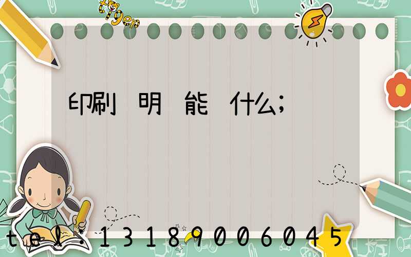 印刷费明细能编什么