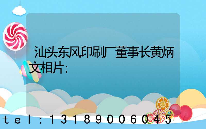 汕头东风印刷厂董事长黄炳文相片