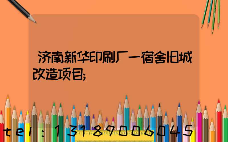 济南新华印刷厂一宿舍旧城改造项目